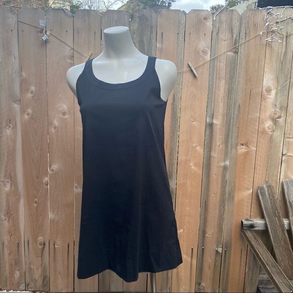 Theory black A-line cotton blend mini dress size 4 - Picture 4 of 9